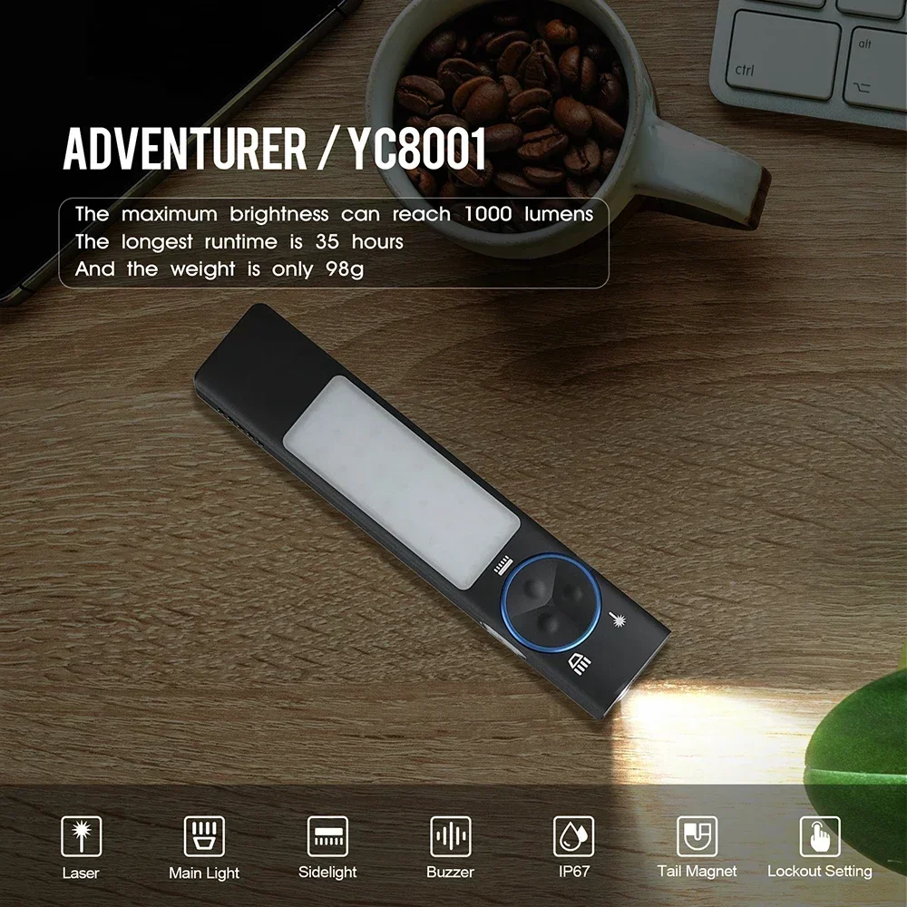 YC8001 1000LM Mini EDC Flashli - Keychain Flashlight บทวิจารณ์และราคา