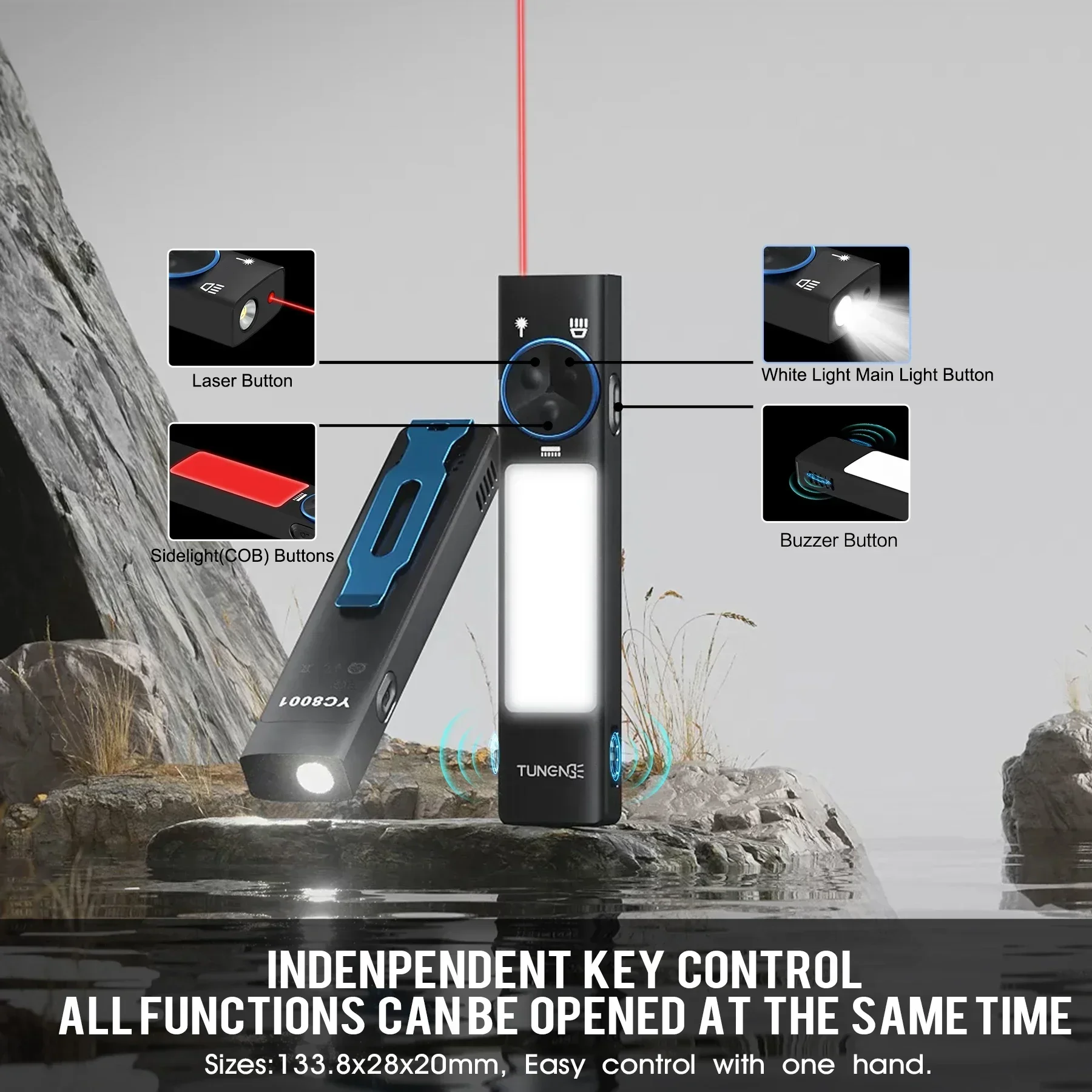 YC8001 1000LM Mini EDC Flashli - Keychain Flashlight บทวิจารณ์และราคา