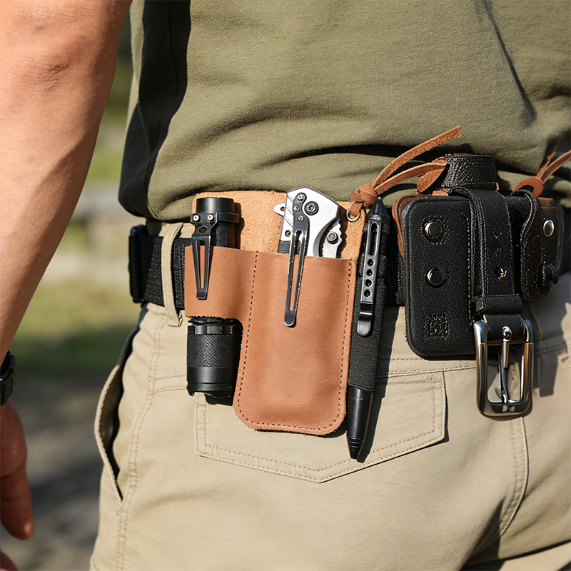 EDC Leather Flashlight Tool Ho - Edc Carry Belt Pouch บทวิจารณ์และราคา