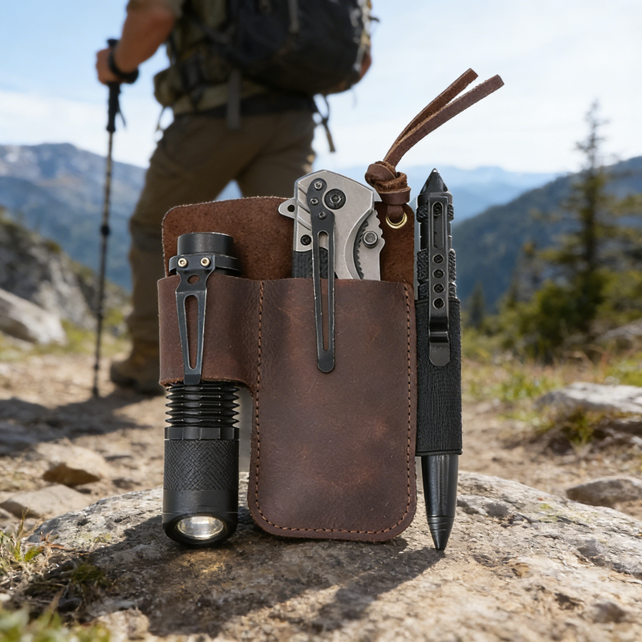 EDC Leather Flashlight Tool Ho - Edc Carry Belt Pouch บทวิจารณ์และราคา