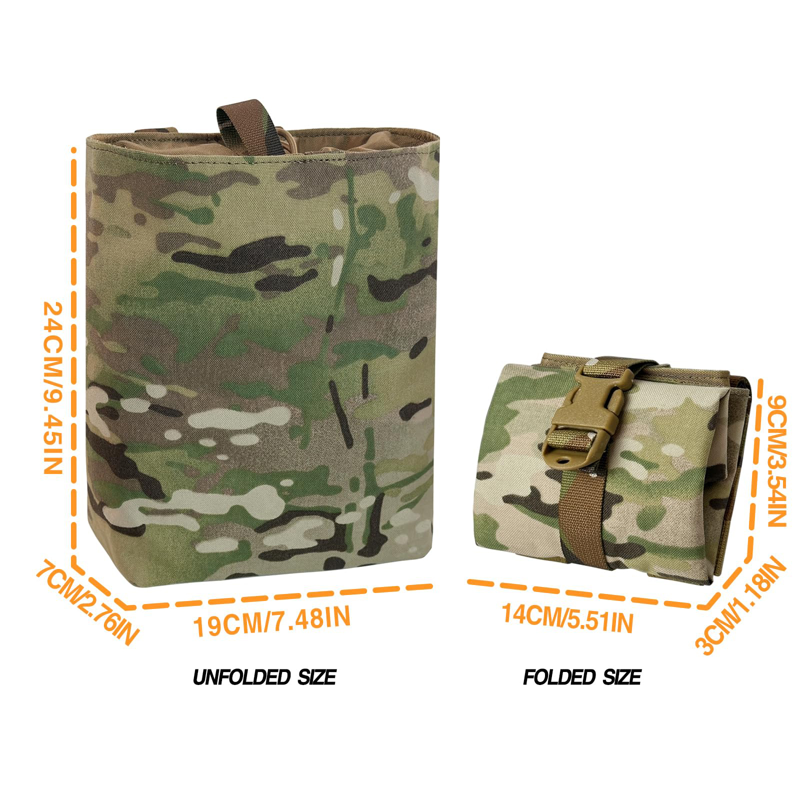 New Molle Folding Dump Drop Ma - Edc Carry Belt Pouch บทวิจารณ์และราคา