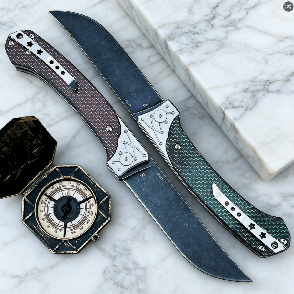 D2 Steel Folding Knife with Ca - Edc Every Day Carry おもちゃ บทวิจารณ์และราคา