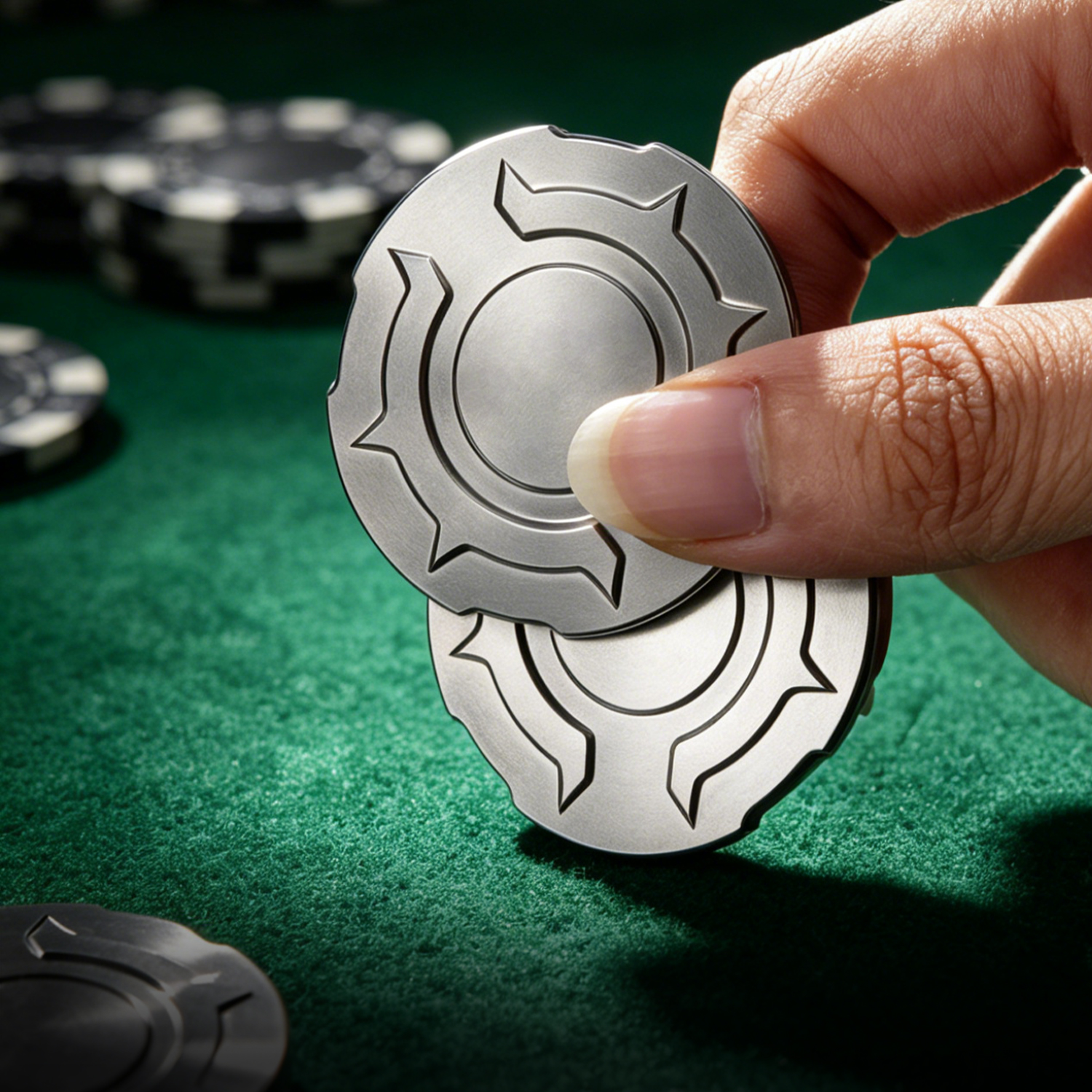 Titanium Alloy Poker Chip Fidg - Edc Carry Coins บทวิจารณ์และราคา